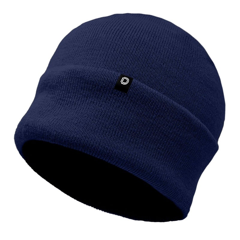 DALIX 12" Unisex Knit Beanie in Navy Blue - Image 2